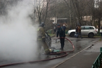 2021.04.21 - Пожар в автомобиле «Фольксваген пассат» на Ленина 45 в Красногорске